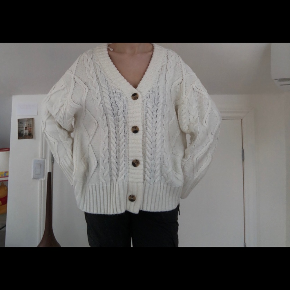 Garage cable knit oversized cardigan